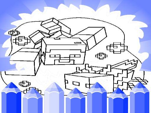 Axolotl Minecraft Coloring Pages image