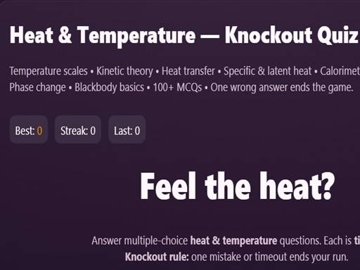 Physics: Heat Temperatuie Quiz image